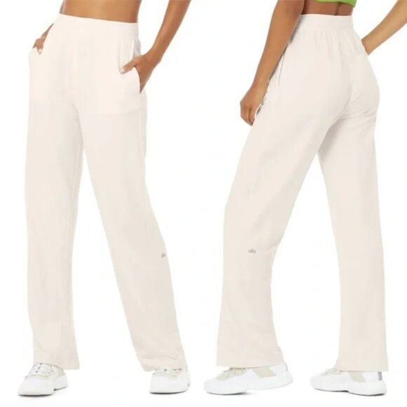 ALO Yoga Pants - NWT Alo Yoga High-Waist Dreamy Wide Leg Pant in Ivory size M Athleisure Lounge
